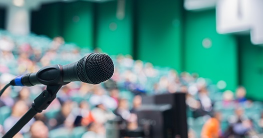 microphone in front of lecture